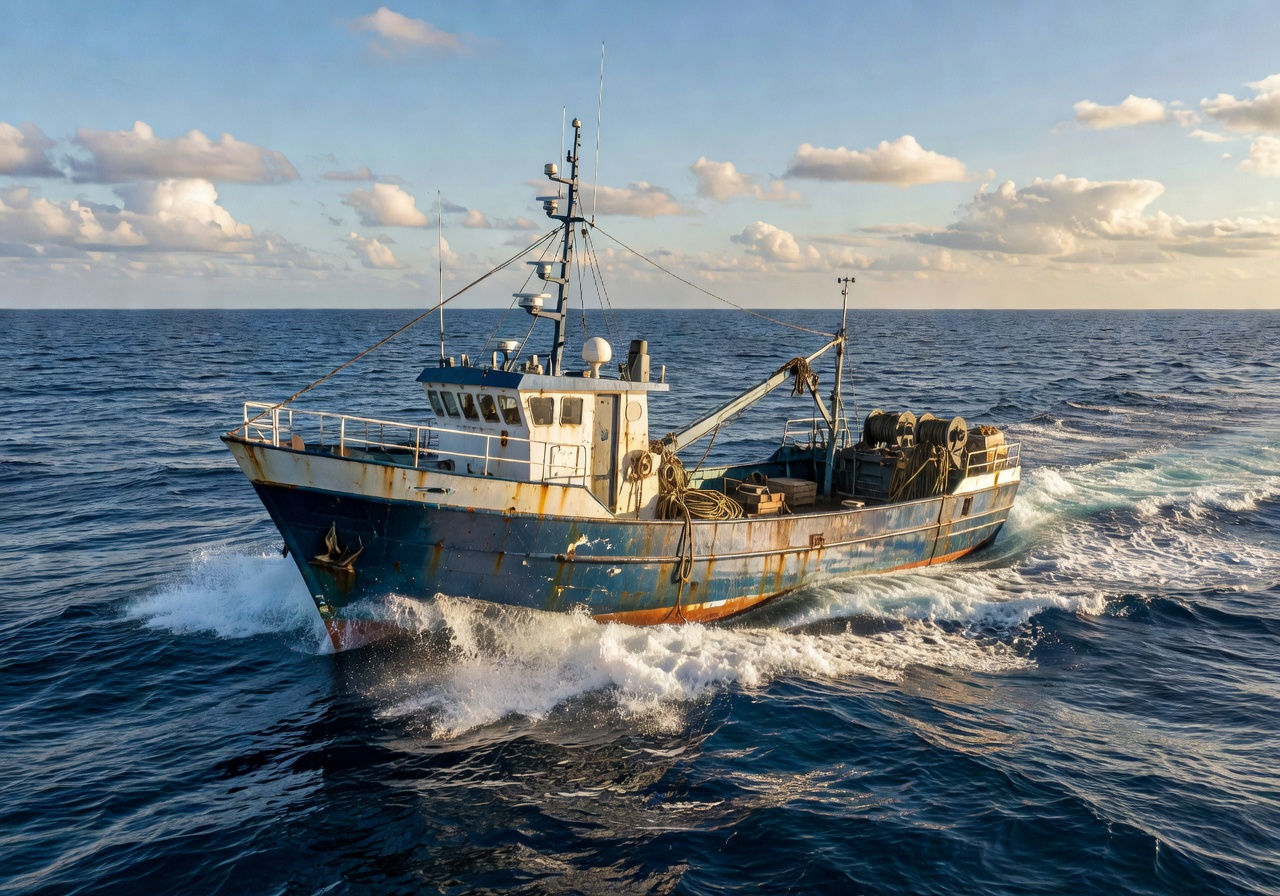 Adriatic Custom Hulls fishing vessel navigating open waters
