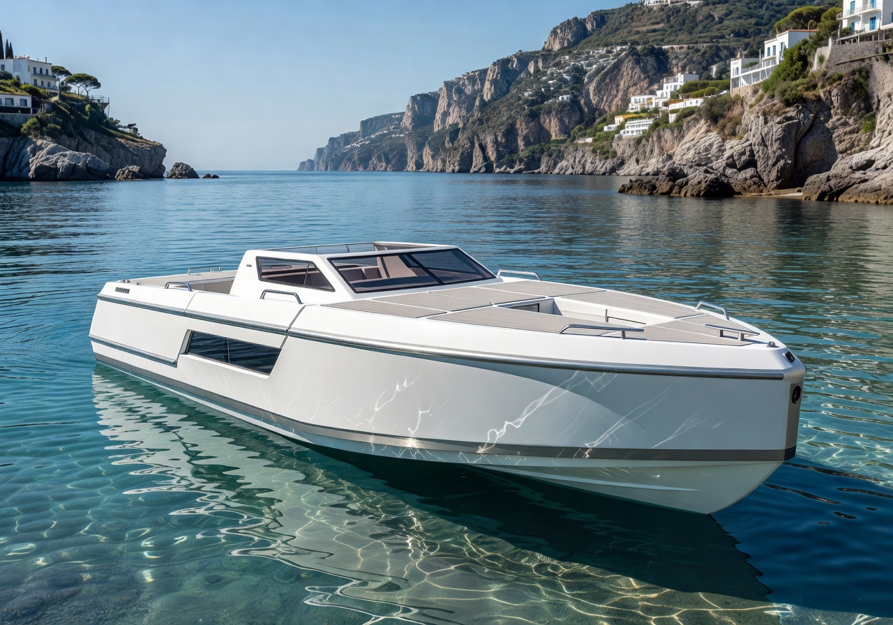 Napoli Boat Labs modern modular boat on sunny coast